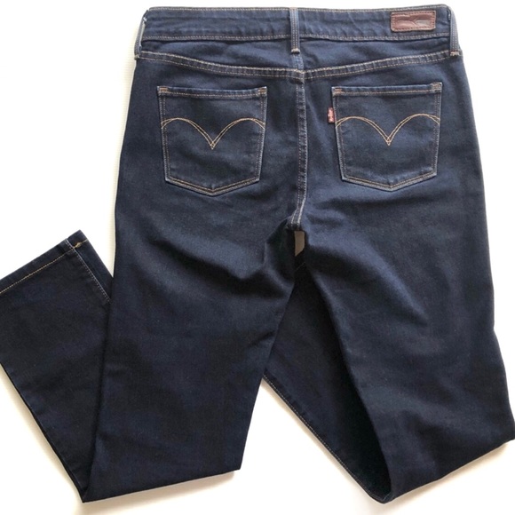 Levi’s Slight Curve Mid Rise Slim Dark Denim Jeans - Picture 2 of 11